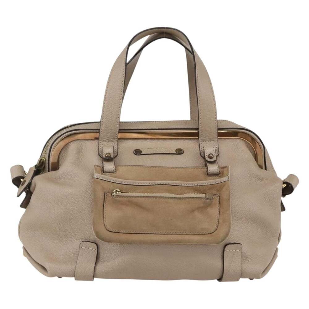 Chloe Leather Elsie Handbag Beige